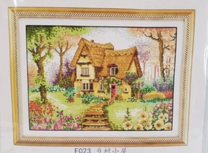 Joy Sunday Cross Stitch Needlepoint Kit 2043 COUNTRY CABIN Cottage 17x12 - Picture 1 of 2