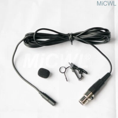 Black Tie Clip Lavalier Microphone for Shure Wireless BeltPack mini 4Pin 2m wire - Image 1 of 4