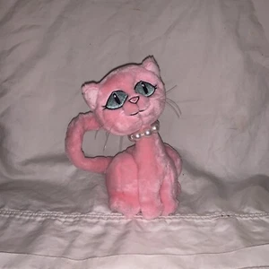 Little Brownie Originals Plush Pink Cat Faux Pearl Necklace Stuffed Animal Plush - Imagen 1 de 2