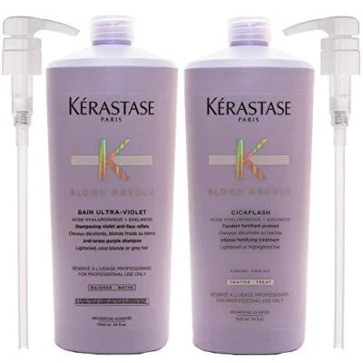 Kerastase Blond Absolu Bain Ultra-Violet Shampoo & Cicaflash Treatment 34 Oz ... - Image 1 of 4