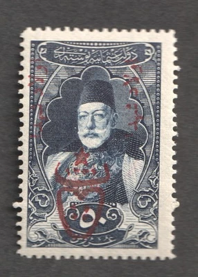 Turquía 1917 Escarabajo Primera Guerra Mundial 50pi Indigo Cabeza de Toro Sello Como Nuevo de 1917 SG 874, Mi 621 Foto 1 de 3