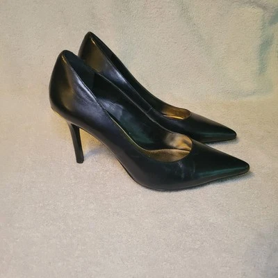 Zapatos de tacón alto Ralph Lauren Alani de cuero negro para mujer 10B Foto 1 de 4