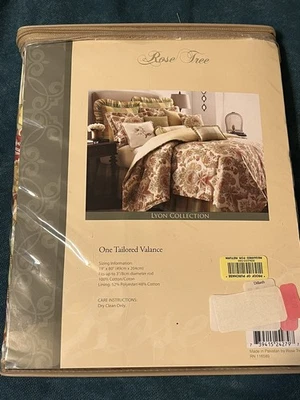 Rose Tree Lyon Collection Tailored Valence 19x80 100% Cotton/1  Only / 3” Rod - Image 1 of 4