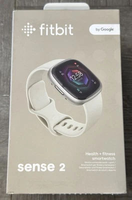 Fitbit Sense 2 - Health + Fitness Smartwatch Lunar White FB521SRWT-US (SEALED) - Image 1 of 4