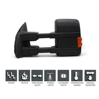 Towing Mirror For 99-16 Ford F250 F350 F450 Power Heated Signal Left Side Truck Foto 1 de 4