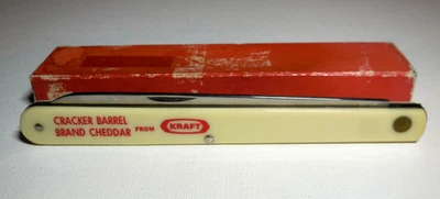 Cuchillo publicitario plegable vintage Cracker Barrel de Kraft con caja Foto 1 de 4