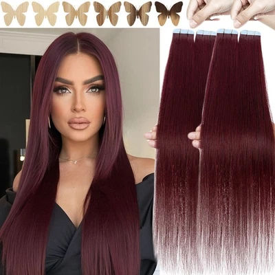 Invisible Skin Weft Tape in Real Remy Human Hair Extensions Adhesive Glue Hair - Image 1 of 4
