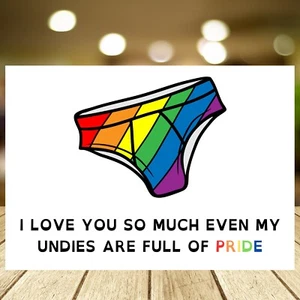 Pride Valentine's Day Card, Funny, Undies Full Of Pride, Gay Valentine Card, Him - Picture 1 of 8