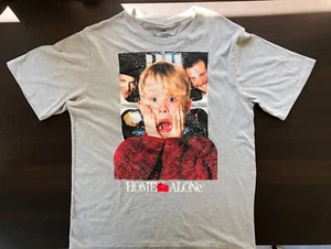 Home Alone T-Shirt LARGE Adult Heather Grey Short Sleeve Crew Neck - Picture 1 of 2