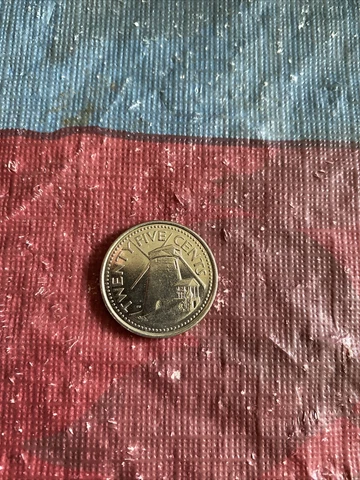 2008 Barbados Coin 25 (TWENTY-FIVE) Cents Windmill Nice Coin Cover