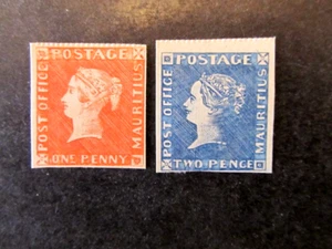MAURITIUS, QV, FAKE-FORGERY, 1p & 2p - Picture 1 of 2