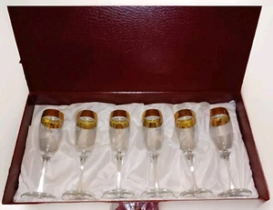 Vintage Weingläser 6er Set Made In Holland Dekoriert In Italien  - Bild 1 von 2