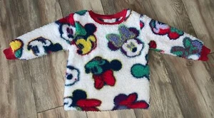 Disney Minnie Mouse Colorful Sherpa Fleece Pullover Childs Size XS COZY - Picture 1 of 6