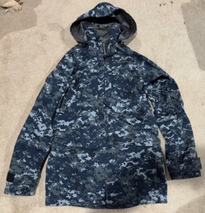 US Navy Blue Digital Camouflage Gore-Tex Working Parka Shell Small X-Long USN - Picture 1 of 7