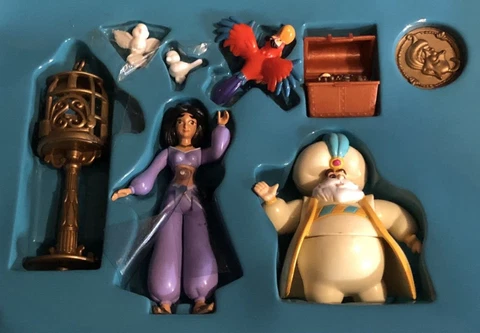 1992 Mattel Disney Aladdin Princess Jasmine Sultan Playset Complete Open Box Cover