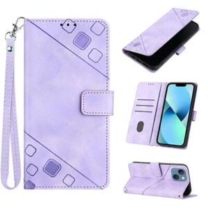 For iPhone 14 Pro 15 Plus Dustproof Luxury Strap Leather Card Wallet Stand Case - Picture 1 of 16