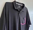 Puma Golf Polo Shirt Mens XL Black Pink Casual Carlsbad California Logo