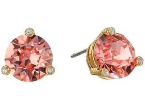 NWT Kate Spade Rise And Shine Small Round Stud Earrings $38 Rose Peach Pink - Picture 1 of 6