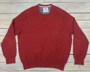 BANANA REPUBLIC Maglione Uomo Heritage Arancione Bruciato Scollo a V Taglia XL - Foto 1 di 6