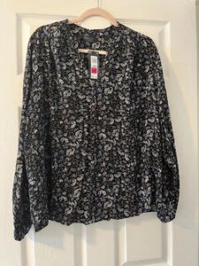 Marks and Spencers NEW blouse/Top Size 18. Black light Blue/ Beige White - Picture 1 of 5