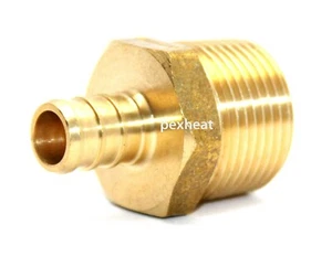 (1) 1/2"" PEX x 3/4"" MPT adaptador roscado accesorios de latón sin plomo - Imagen 1 de 2