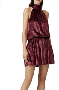 Ramy Brook Ellin Red Velvet Dress Womens Sz S Holiday Retail $325 - Picture 1 of 10