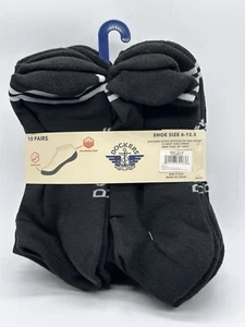 NEW 10 PAIR PACK MENS DOCKERS CUSHIONED LOW CUT SOCKS 6-12.5 BLACK MSRP $28 - Picture 1 of 4