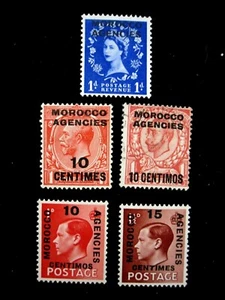 GREAT BRITAIN/MOROCCO - SCOTT# 35,79,80,560 - CAT VAL $15.25 - Picture 1 of 2