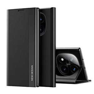 Für Xiaomi Redmi Note 14 Pro Plus 5G Design Electroplated Leder Hülle Schwarz - Bild 1 von 6