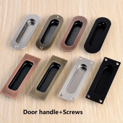 Recessed Flush Pocket Door Cabinet Pull Inset Sliding Door Handle 1/3/5 PCS - Image 1 of 4