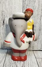 Babar The Elephant w/ Monkey friend Toy Figure 1990 Arby's Soft 3.5"