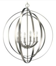 Equinox 6-Light Burnished Silver Transitional Globe Chandelier
