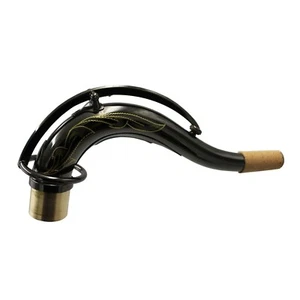 Cuello de saxofón tenor estilo SBA latón amarillo niquelado negro Power mástil - Imagen 1 de 19