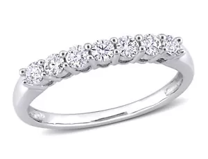 1/2 Carat (ctw) Diamond Anniversary Band Ring in 10K White Gold - Picture 1 of 5
