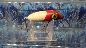 VINTAGE Wood RED HEAD FISHING LURE - Picture 1 of 6