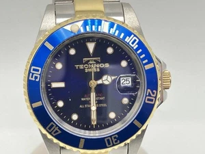 TECHNOS SWISS TAM609 Blue Dial Analog Men's Used Automatic Watch - Picture 1 of 8