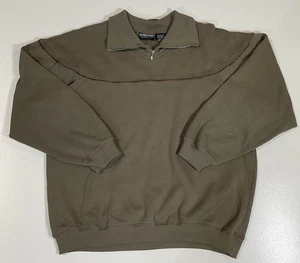 Vintage Expressions International 1/4 Zip Sweatshirt Sz M Faded Green Fall 90s - Picture 1 of 8