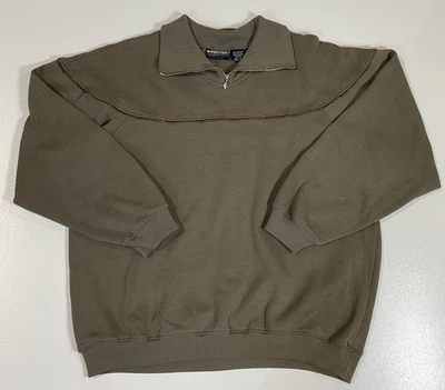 Vintage Expressions International 1/4 Zip Sweatshirt Sz M Faded Green Fall 90s - Image 1 of 4