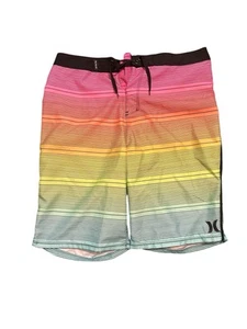 Hurley Boys Youth Shorts Size 20/30 Striped Quick Dry Swimming Trunks NWT - Picture 1 of 4