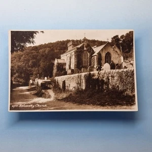 Selworthy Postcard 1952 Real Photo Somerset Local Parish Church & Gravestones - Picture 1 of 2