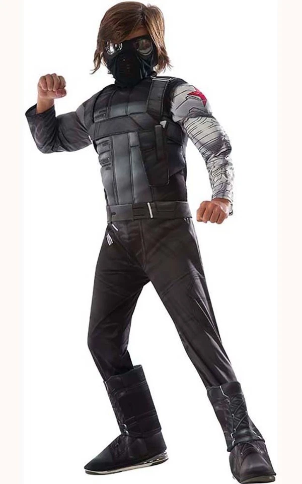 LICENSED DELUXE MUSCLE CHEST WINTER SOLDIER CHILD BUCKY BARNES AVENGERS COSTUME - Image 1 of 2