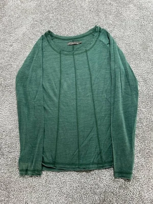 Prana Chrissa Top Women Medium Green Logo Round Neck Raglan Sleeve Athletic Yoga - Image 1 of 4