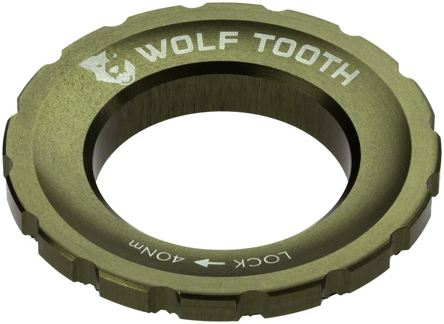 Anillo de bloqueo de rotor Wolf Tooth CenterLock - estriado externo, oliva Foto 1 de 1