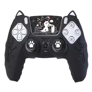 PS5 DualSense Controller Silicone Skin Grip Cover | Kawaii Cat Paw Black - Picture 1 of 5