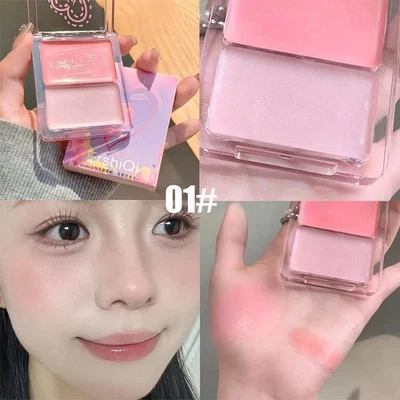 2 Color liquid Blush Cream Highlight Contour Makeup Palette; G8I6 - Image 1 of 4