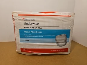 CardinalHealth Underwear SURE CARE Extra Moderate Absorbency Large 44-54in X 18 - Picture 1 of 6
