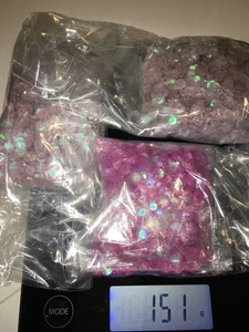 Vintage lavender pink purple iridescent cup Sequins crafts christmas hobby 151G - Picture 1 of 3