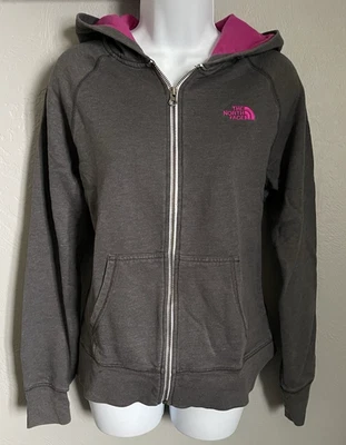 The North Face Hooded Jacket Womens Size Large Gray/ Pink  Full Zip Hooded - Image 1 of 4
