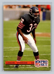 1992 Pro Set #123 Lemuel Stinson Chicago Bears Football Card - Picture 1 of 2