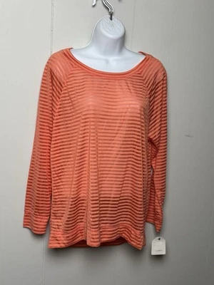 Blusa ligera a rayas Caslon naranja transparente tangarina para mujer talla MP Foto 1 de 4